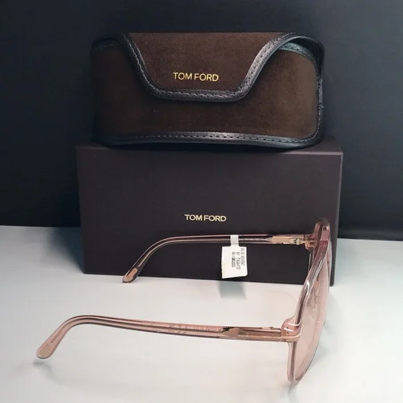 NWT TOM FORD Bertrand FT1061 72Z Pink 64MM Pilot Sunglasses – Full Set